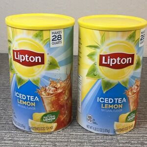 Lipton  Iced Tea Mix Lemon Sweetened Powder 4 lb 2.1 oz Lot of 2 56 Quarts
